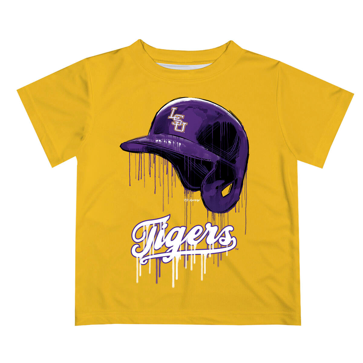 LSU Yellow Baseball Helmet Dripping Dri Fit