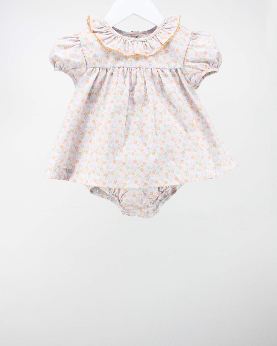 Baby Blessings Oranges & Mint Flowers Bloomer Set