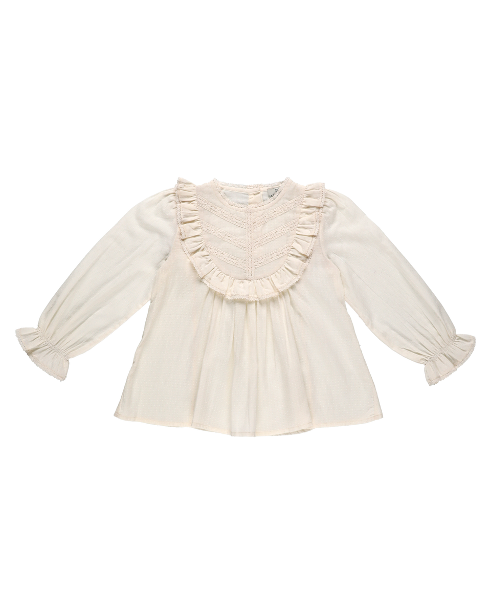 Early Sunday Lauren L/S Ruffled Yoke Blouse-Ecru
