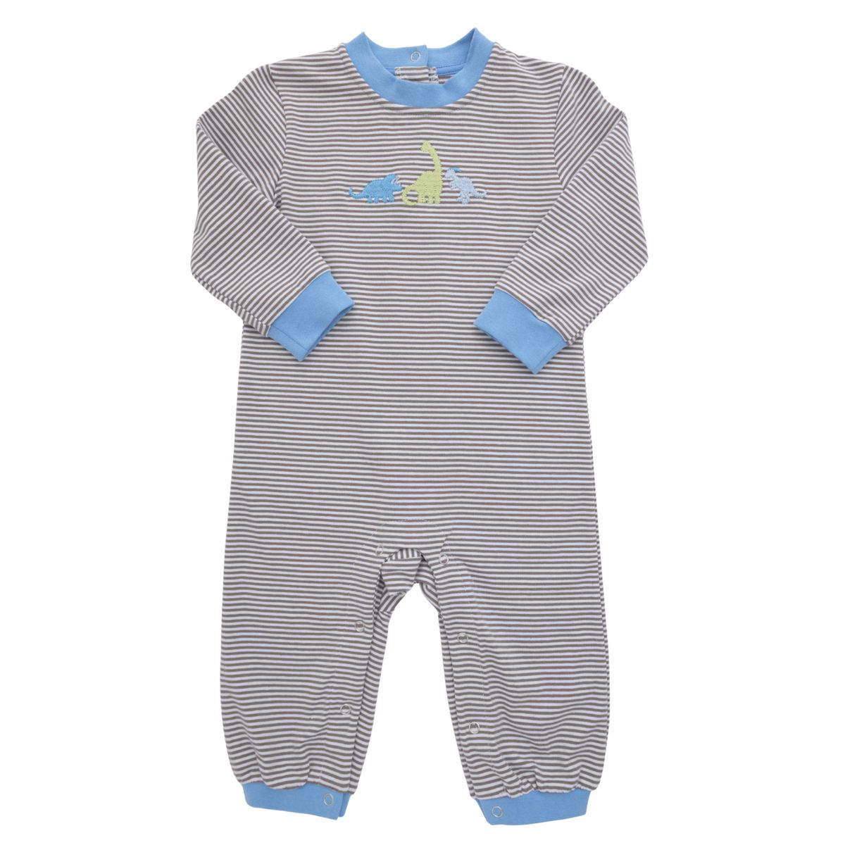 Itsy Bitsy Brown Stripe Dino Long Romper