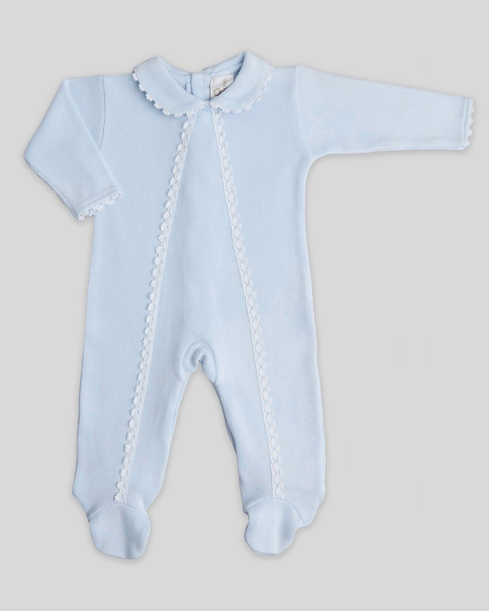 Cotton Peru Milan Special Lace Footie-Blue