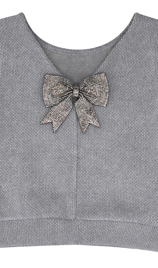 ML Kids Bow Back Sweater-Blue