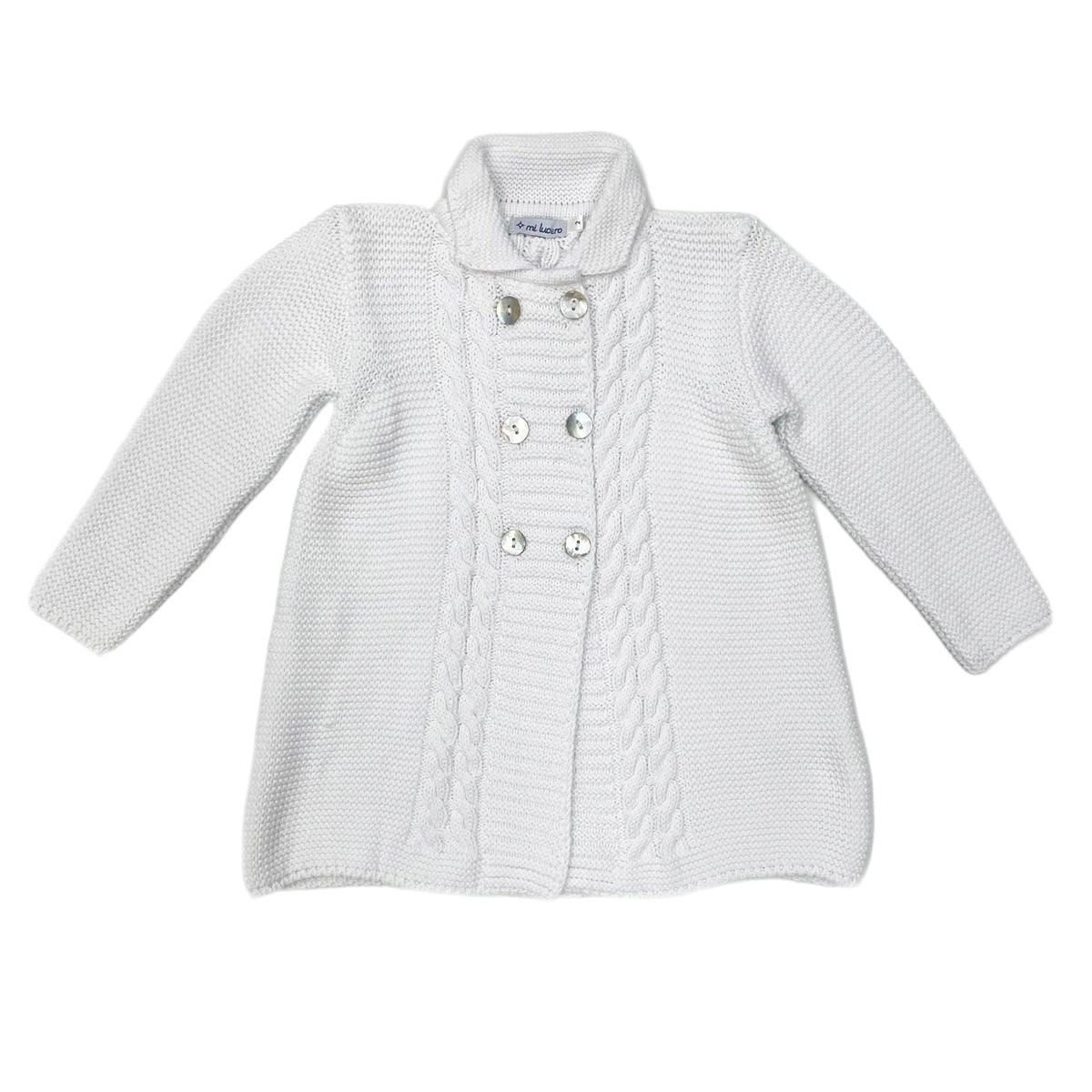 Mi Lucero Double Breasted Coat-White