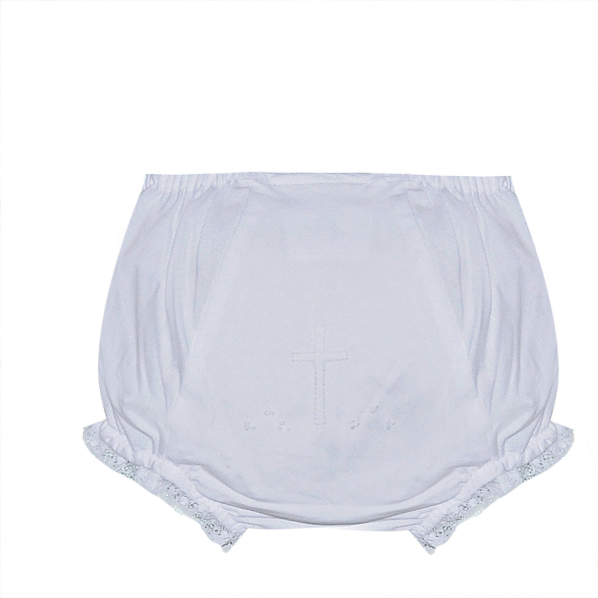 Baby Sen Landon White Cross Diaper Cover w/ Lace
