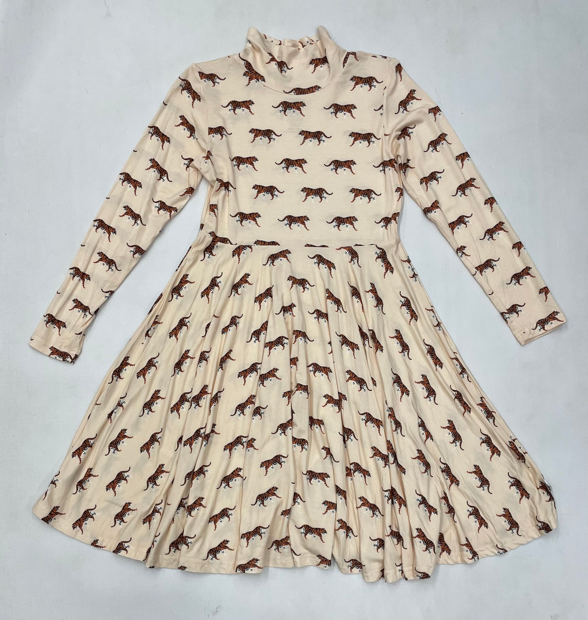 Southern Slumber Tiger Bamboo Turtleneck Twirl Dress