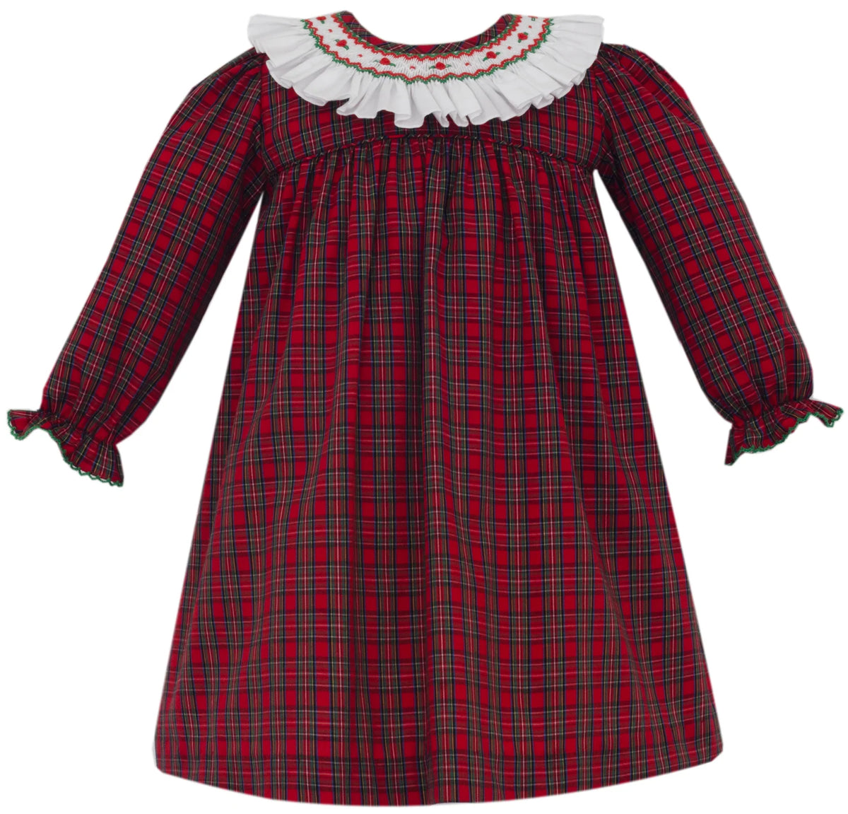 Catherine Plaid Float Dress w/ Smocked Collar