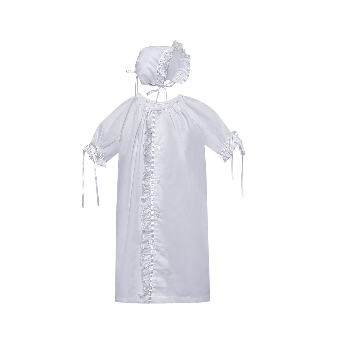 Baby Sen Finn Scallop Ruffle Daygown-White