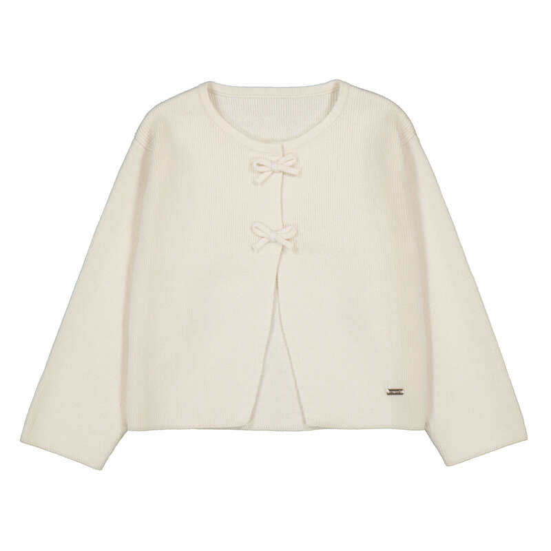 Mayoral Bow Cardigan-Bone
