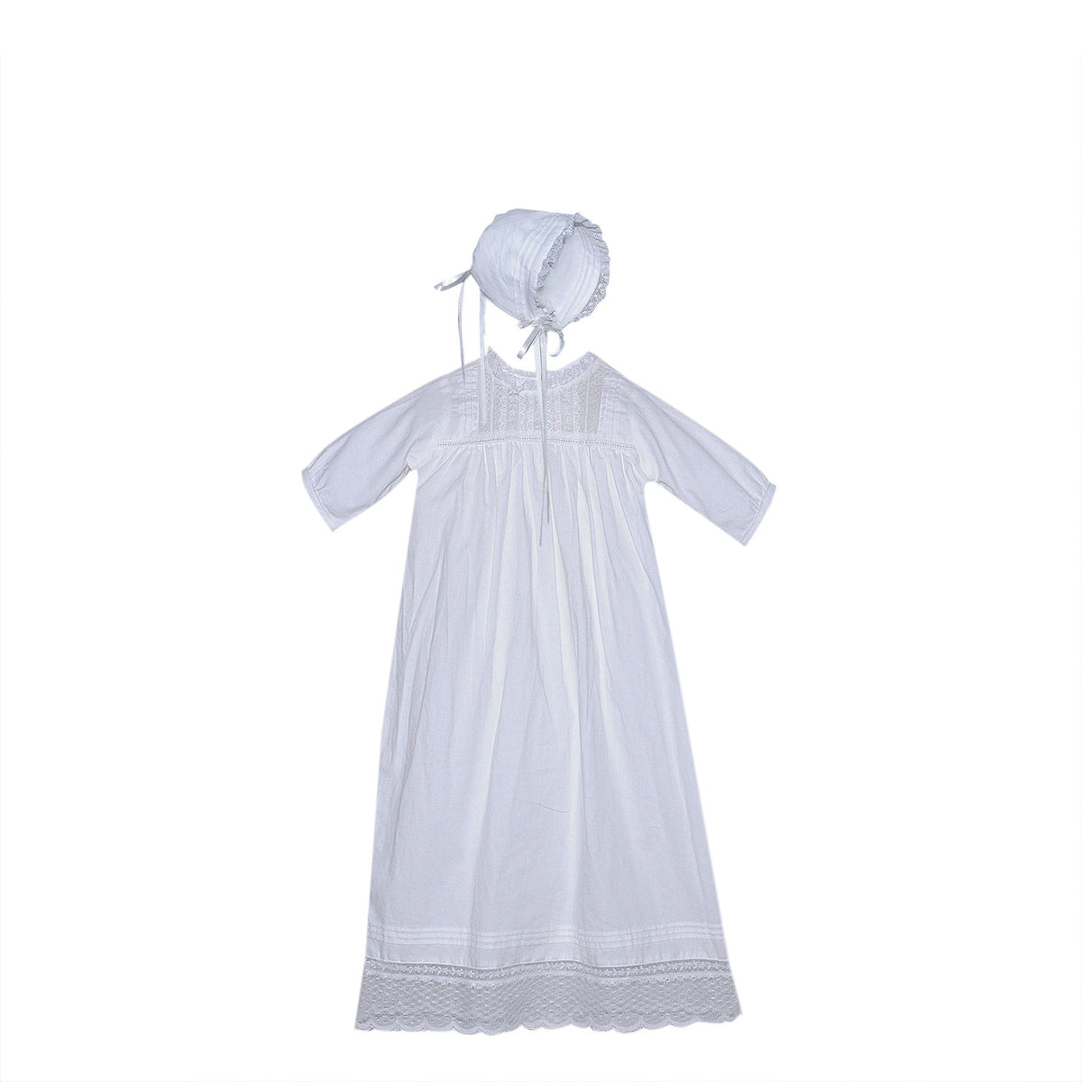 Baby Sen Wesley Christening Gown-White