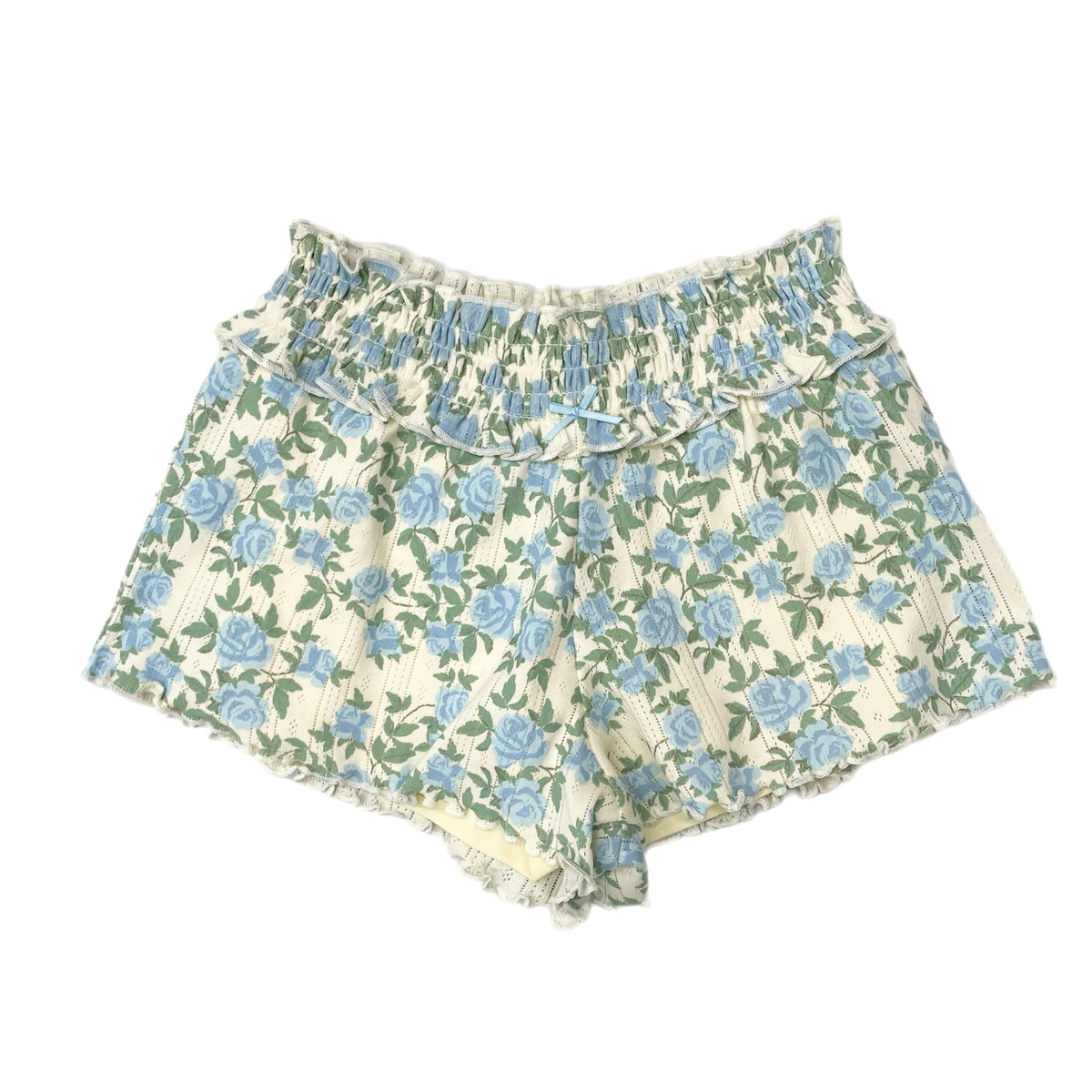 Paper Flower Floral Smocked Waistband Short