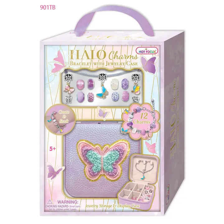Halo Charms Bracelet & Jewelry Case-Tie Dye Butterfly