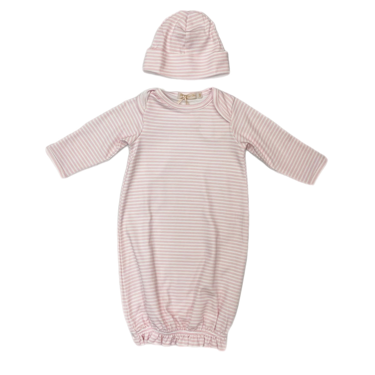 BCC Pink Stripes Printed Gown/Hat Set