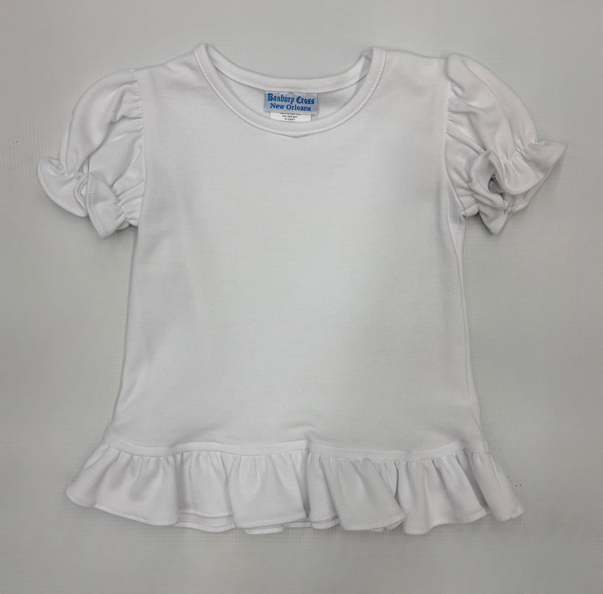 Banbury Ruffle Bottom S/S Knit Blouse