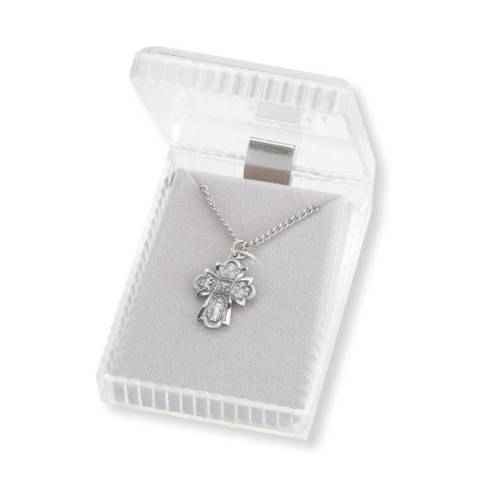 Hirten 4 Way Communion Pewter Medal on 18"Chain-Boxed