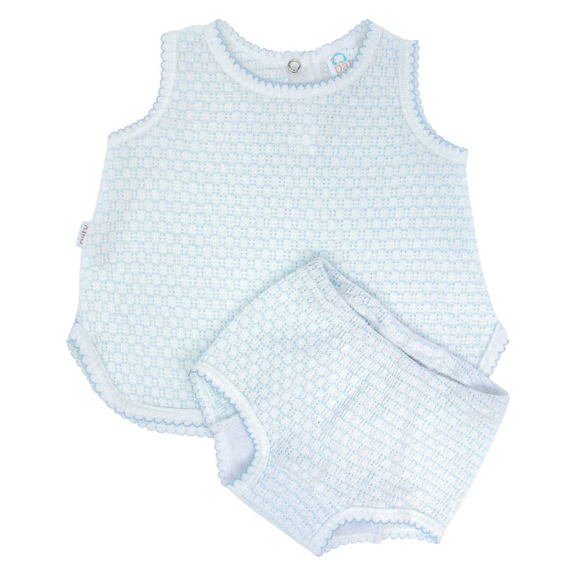 Paty Knit Diaper Set-Blue