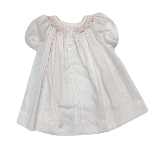 Baby Blessing Smocked Button Front Dress-Pink