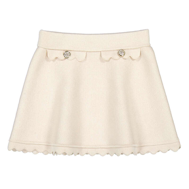 Mayoral Scallop Knit Skirt-Chickpea
