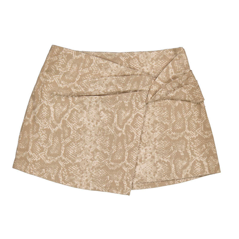 Mayoral Beige Printed Twill Skirt