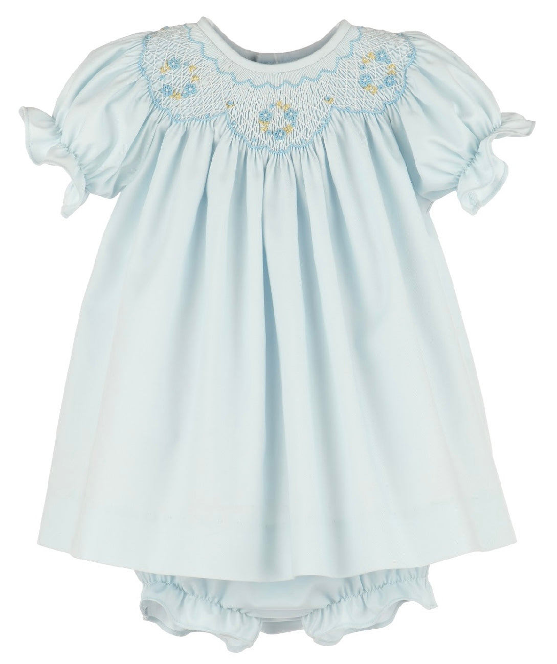 Luli & Me Classic Smocked Bishop-Blue