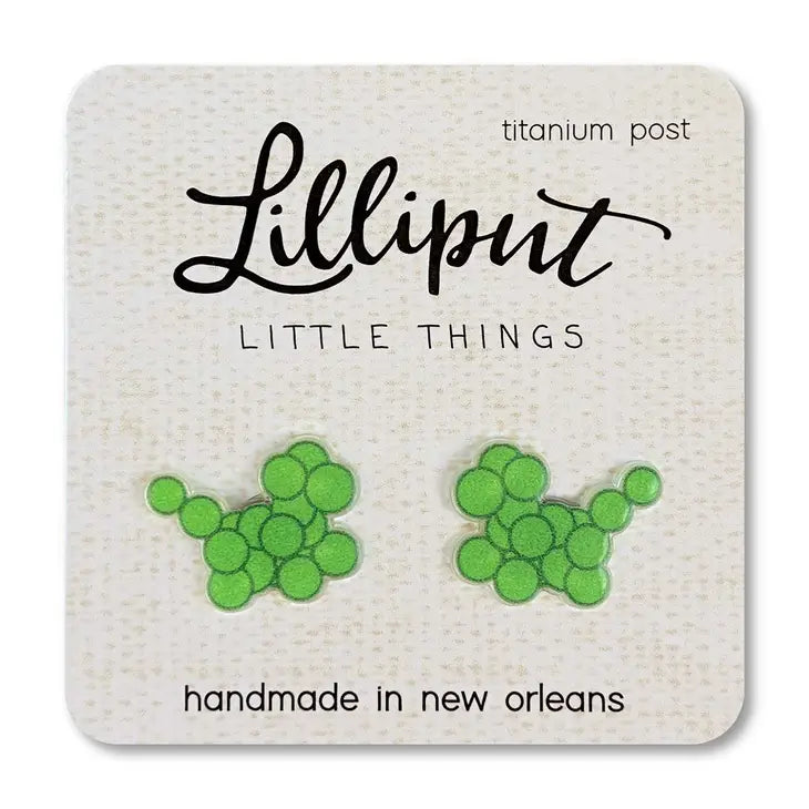 Lilliput Green Bead Dog Earrings
