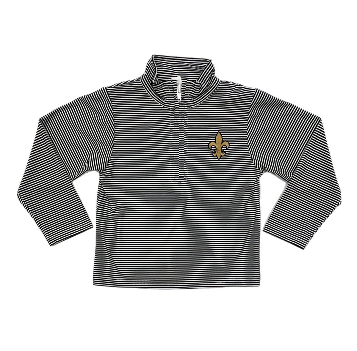 VLF Fleur de Lis Emb 1/4 Zip-Black/White