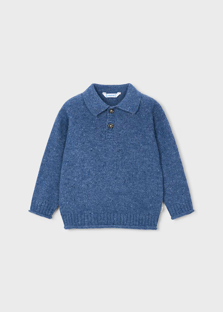Mayoral Polo Sweater-Heathered Indigo