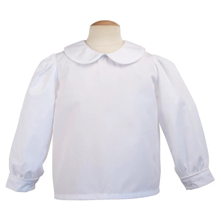 RN L/S Peterpan Collar Blouse-White