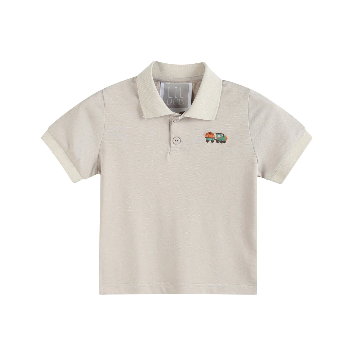 Lil Cactus Sand Polo with Pumpkin Tractor