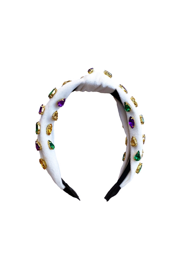 Jeweled Headband-White