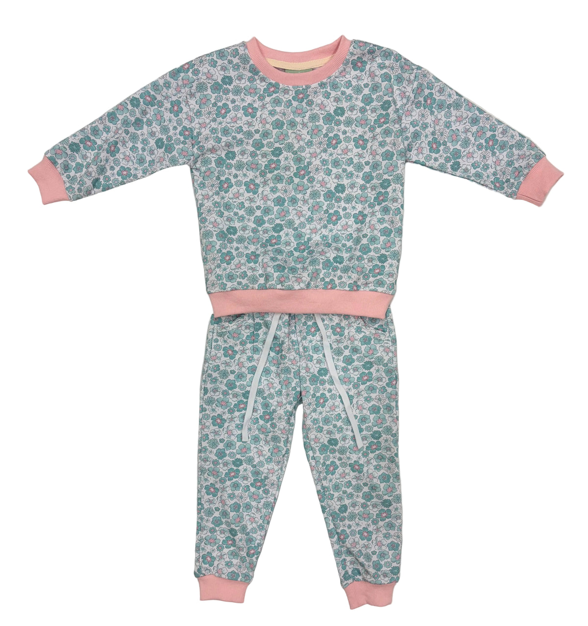 Ice Blue Floral Jogger Set