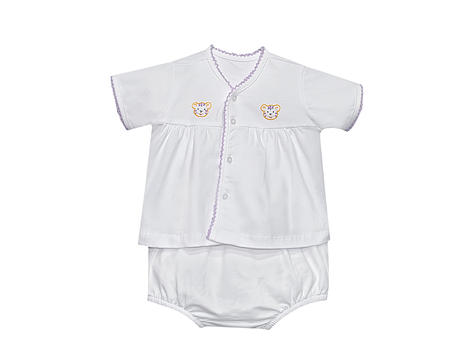 Southern Saturday Tiger Unisex Diaper Set-White