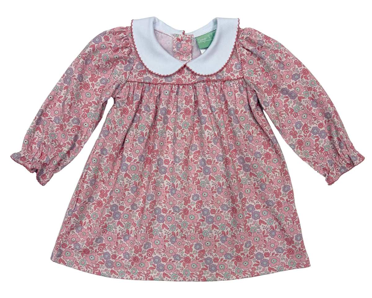Mauve Floral Peterpan Collar Dress
