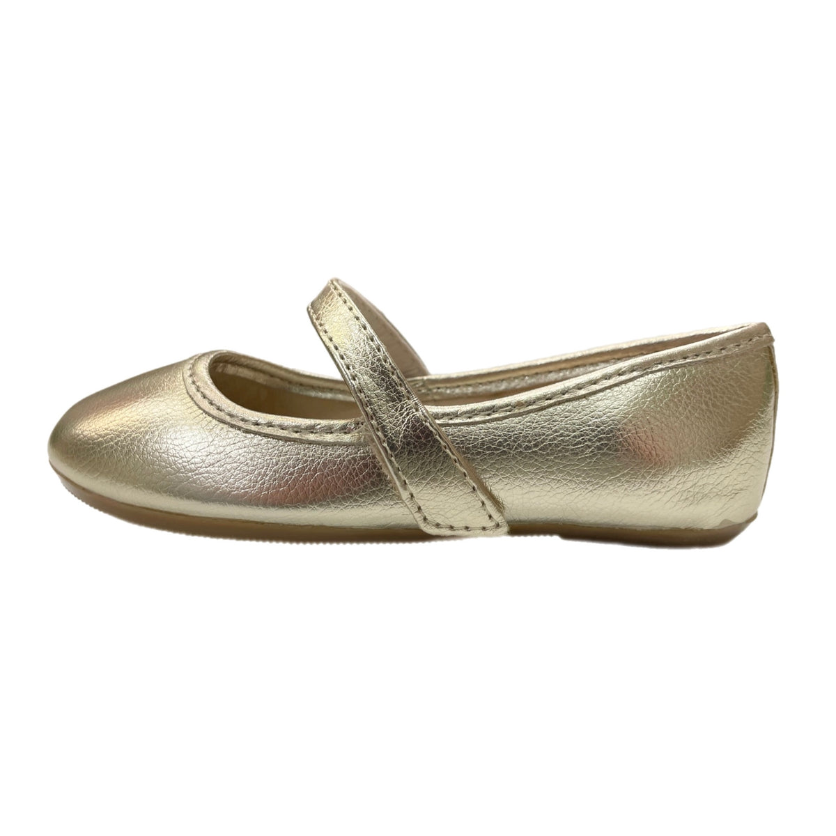 Kimey Gold Velcro Strap Ballet Flat