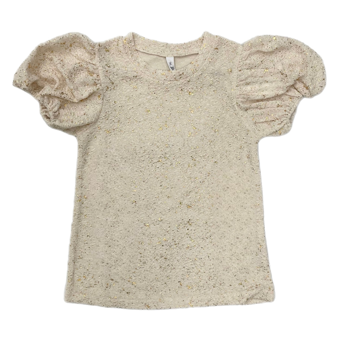 ML Kids Bubble Sleeve Foil Flake Top-Ivory