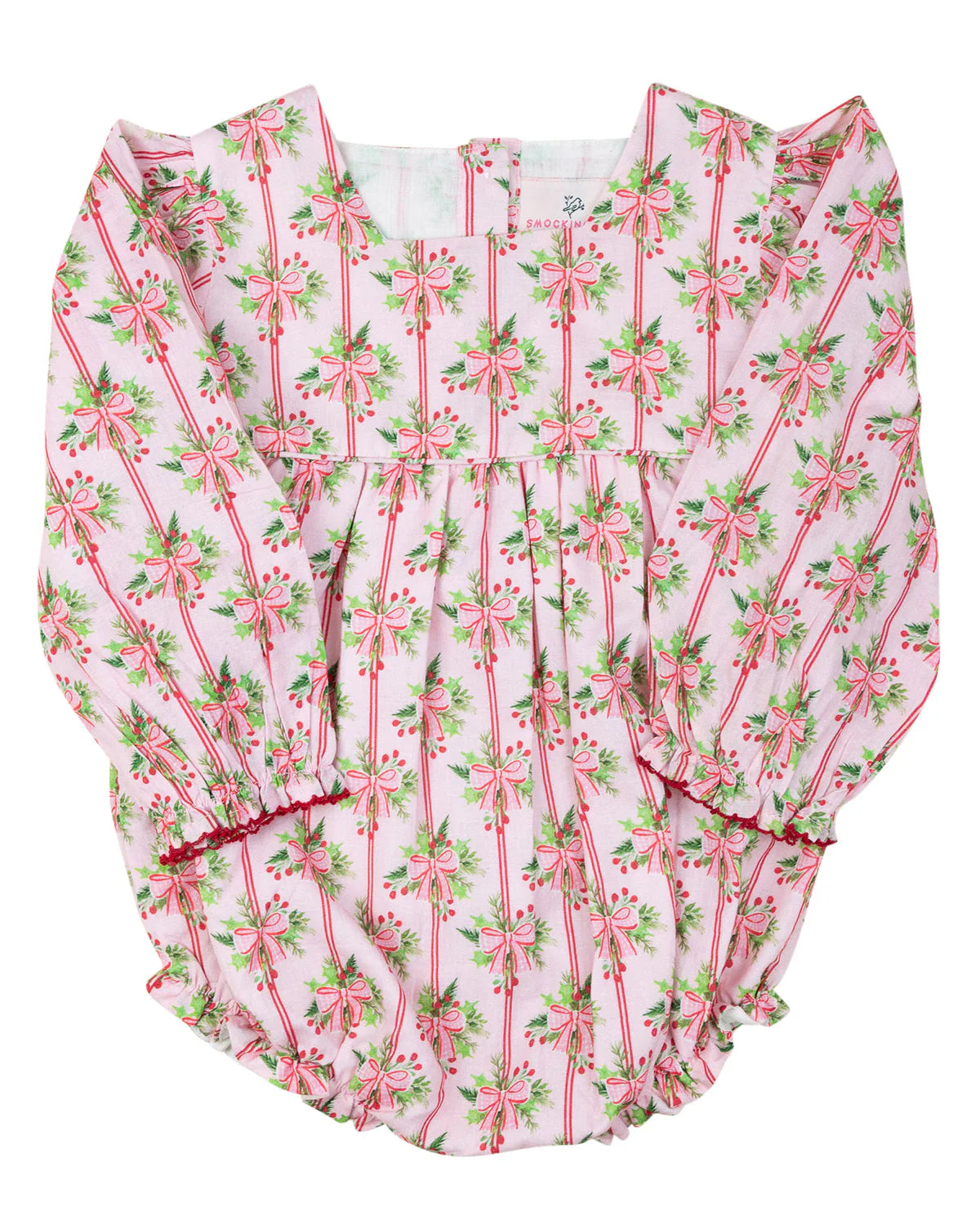 Smockingbird Holiday Bow Striped Bubble