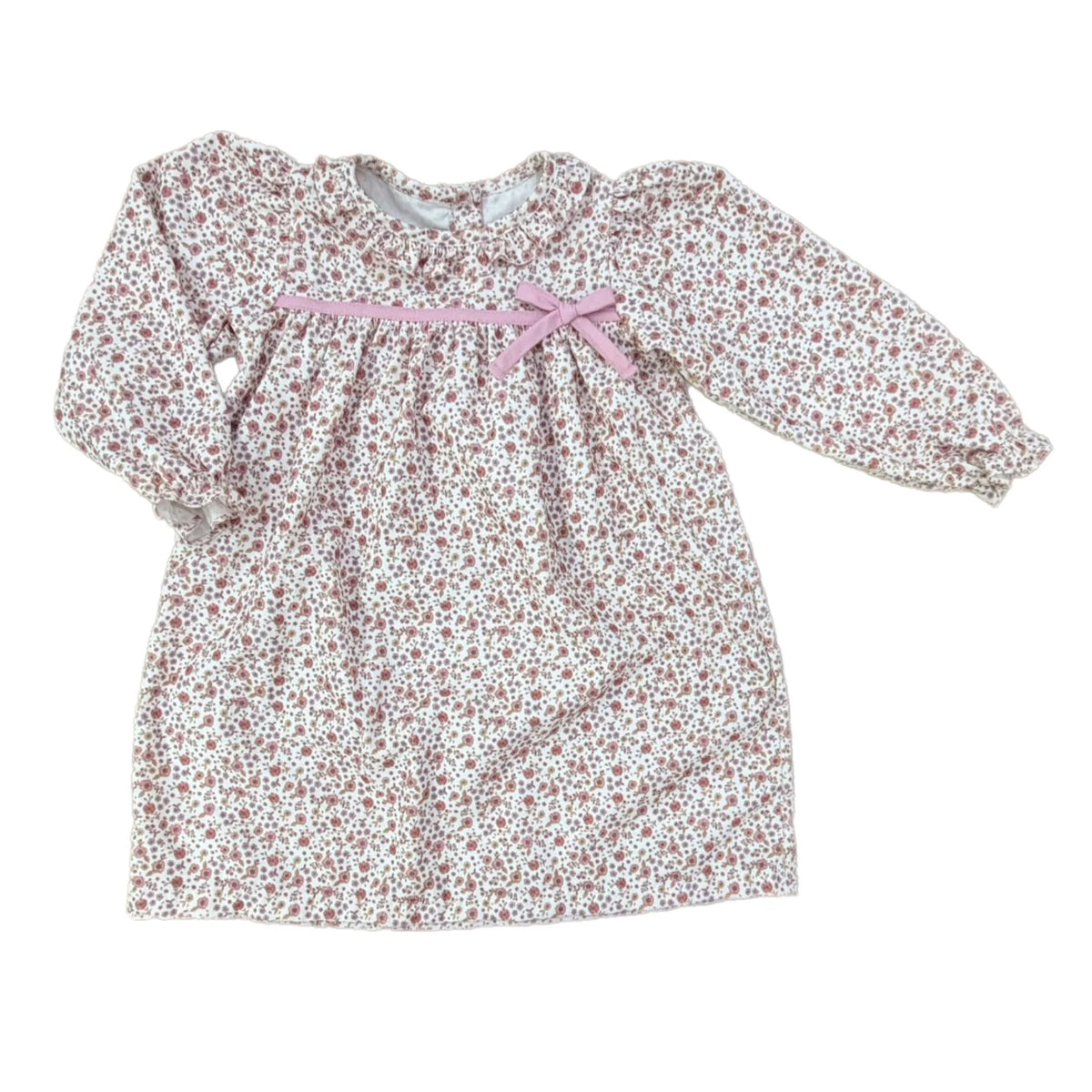 Pink Bow L/S Corduroy Dress