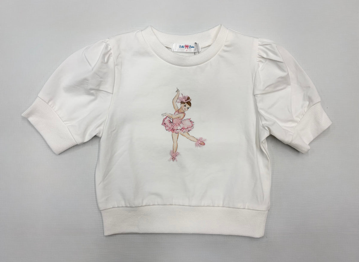 Lulu Bebe Ballerina Puff S/S Shirt-White
