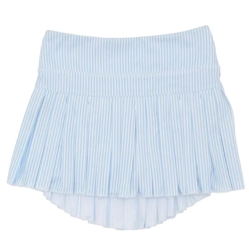 Azarhia Light Blue Striped Mini Pleat Skort