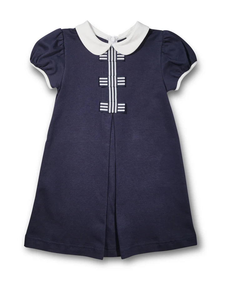 Florence Eiseman Knit Dress w/ Stripe Ribbon Bows