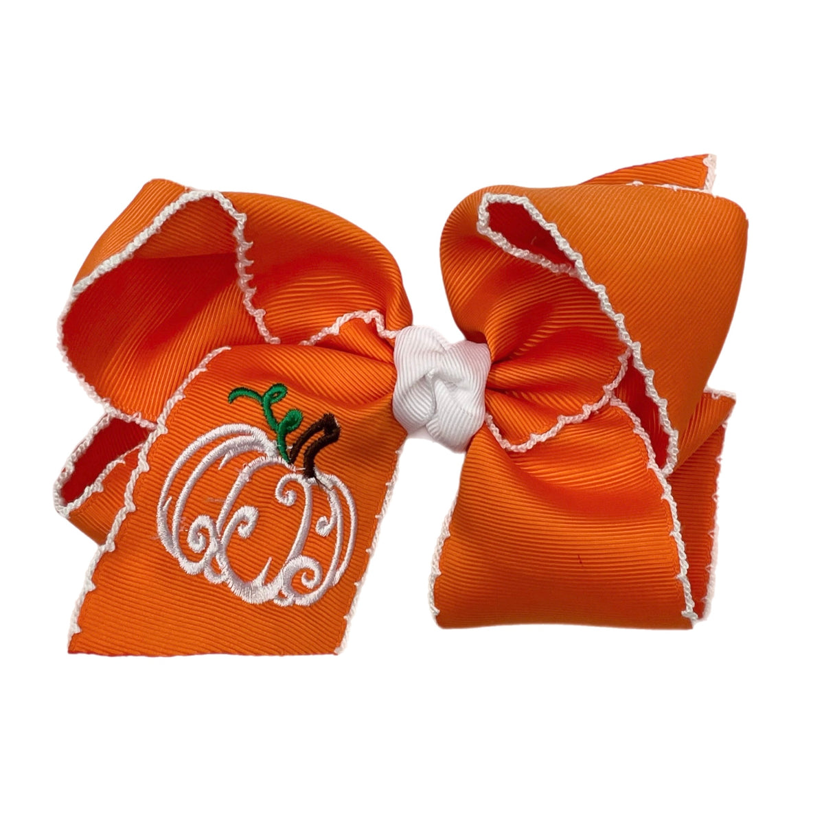BC Orange Pumpkin Emb Bow-Orange