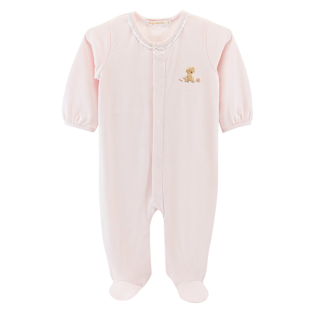 BCC Good Puppy Footie w/ Lace Trim-Pink