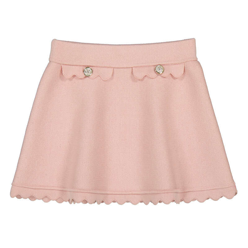 Mayoral Scalloped Knit Skirt-Pink