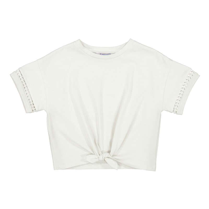 Mayoral Front Tie Knit Shirt-Natural