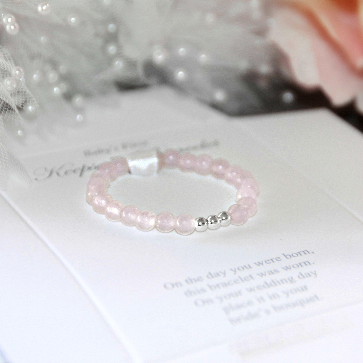 CA Pink & Sterling Silver First Bracelet