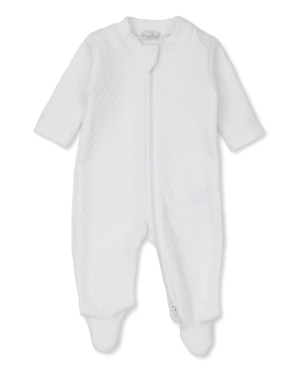Kissy Kissy Jacquard Footie White