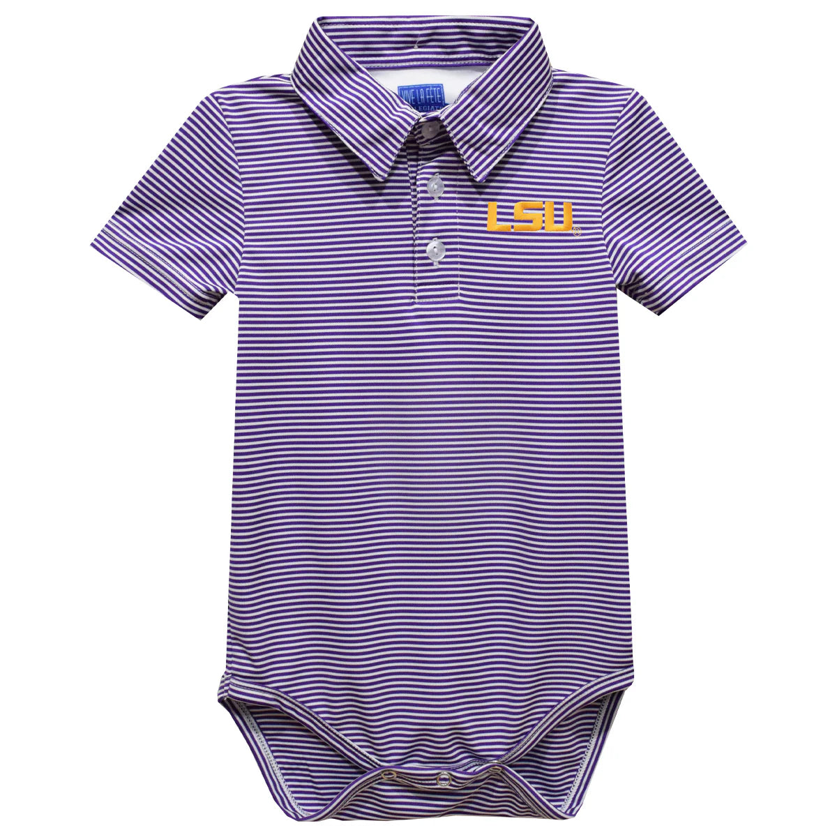 VLF LSU Stripe Polo Onesie