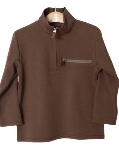Millie Jay Kingston 1/4 Zip Pullover-Brown