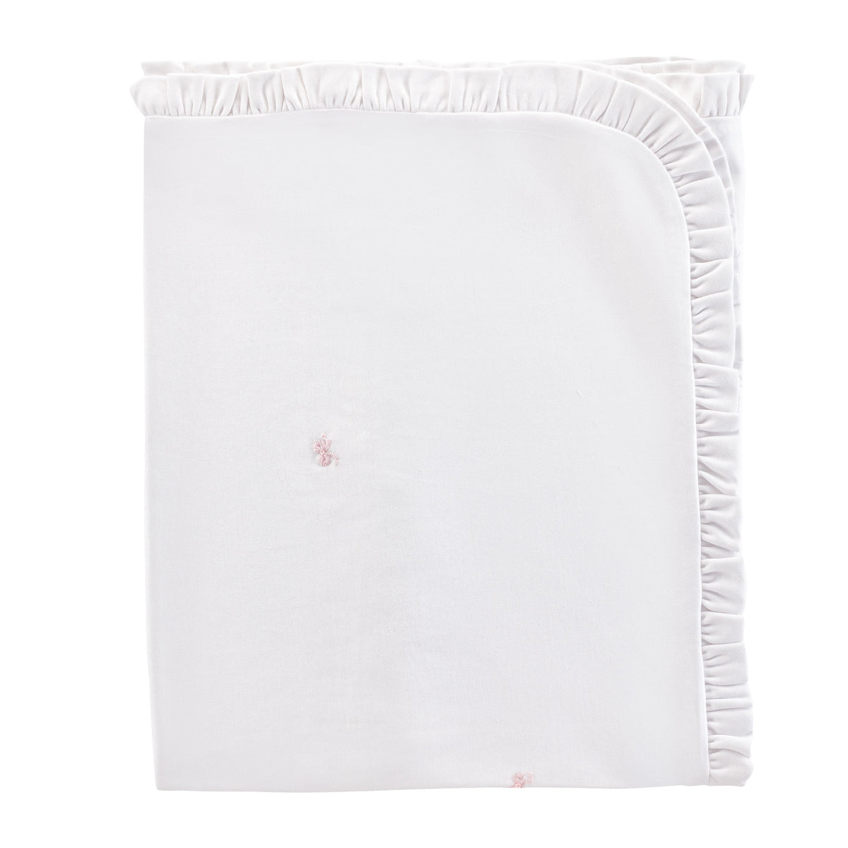 BCC Little Bows All Over Embroidery Ruffled Blanket