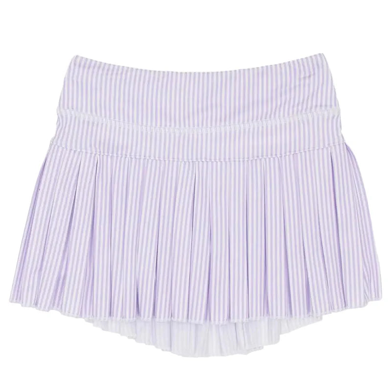 Azarhia Lavender Striped Mini Pleat Skort