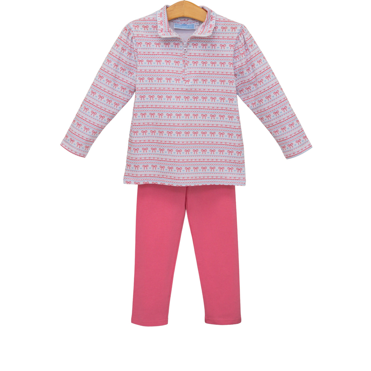 Trotter Street Sweetheart 1/4 Zip Pullover Set-Bright Pink